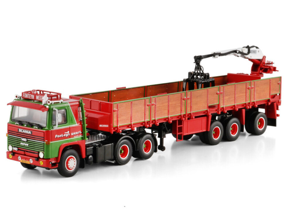 WSI WSI Scania 140 6x2 with 3-axle classic brick trailer FONTEIJN WEERT
