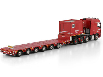 WSI WSI Volvo FH5 Globetrotter 8x4 with 6-axle manoovr + 10ft container NOOTEBOOM RED LINE