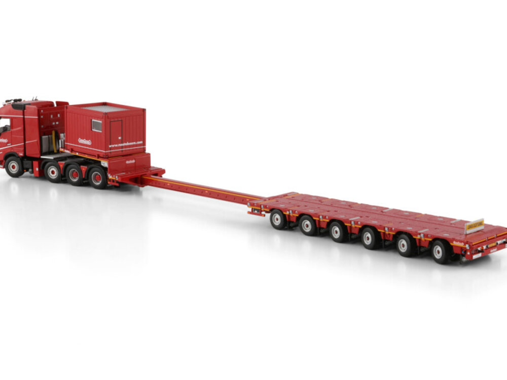WSI WSI Volvo FH5 Globetrotter 8x4 with 6-axle manoovr + 10ft container NOOTEBOOM RED LINE