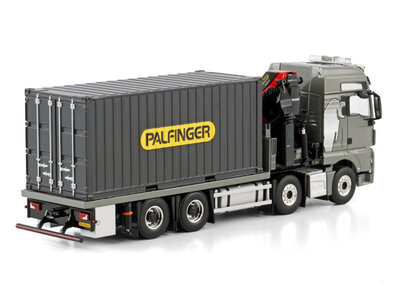 WSI WSI MAN TGX XXL  euro 6C riged  flatbed truck 8x4 with palfinger PK 480 Tec + 20ft container PALFINGER
