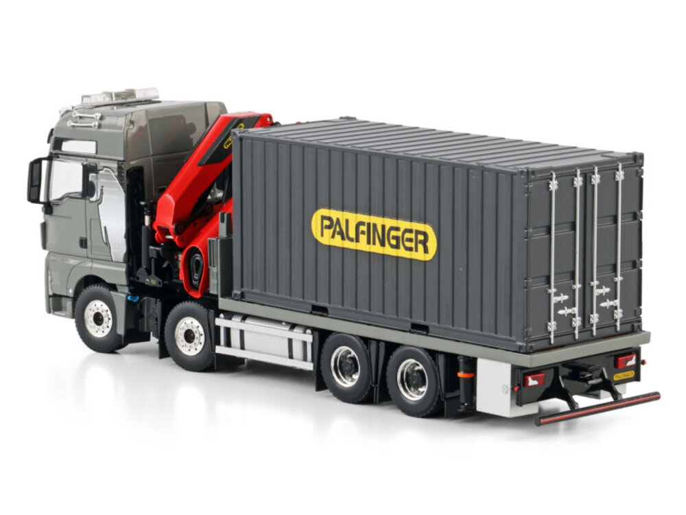 WSI WSI MAN TGX XXL  euro 6C riged  flatbed truck 8x4 with palfinger PK 480 Tec + 20ft container PALFINGER