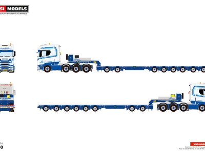 WSI WSI Scania S Highline 8x4 met 8-assige SL dieplader L.A. VAN DEN HEUVEL