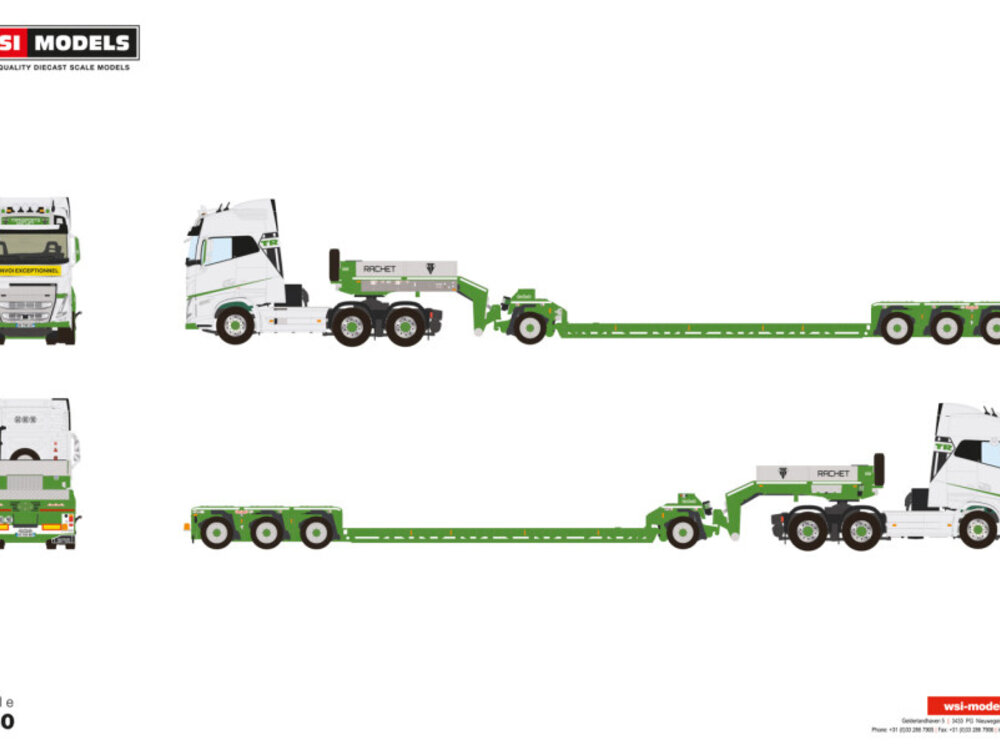WSI Volvo FH5 Globetrotter 6x4 with 3-axle low loader + 1
