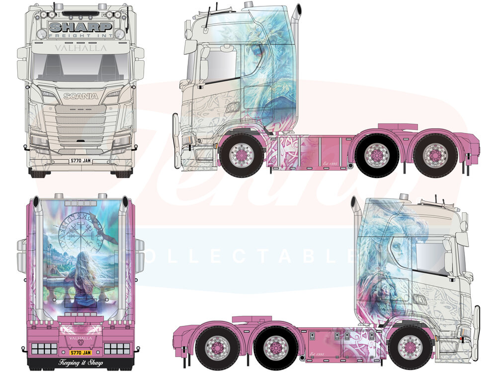 Tekno Tekno Scania NGS Highline 6x2 met sleepas JOE SHARP - VALHALLA