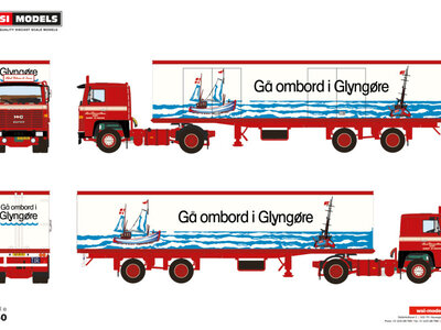 WSI WSI Scania 0 Serie 4x2 met 3-assige klassieke box trailer ALFRED PEDERSEN