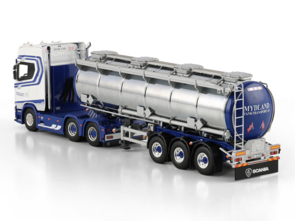 WSI WSI Scania S Highline 6x4 with 3-axle tanktrailer MYDLAND