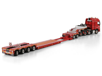 WSI WSI Volvo FH5 Globetrotter XL 8x4 with 2-axle lowloader + 2-axle dolly NOOTEBOOM RED LINE