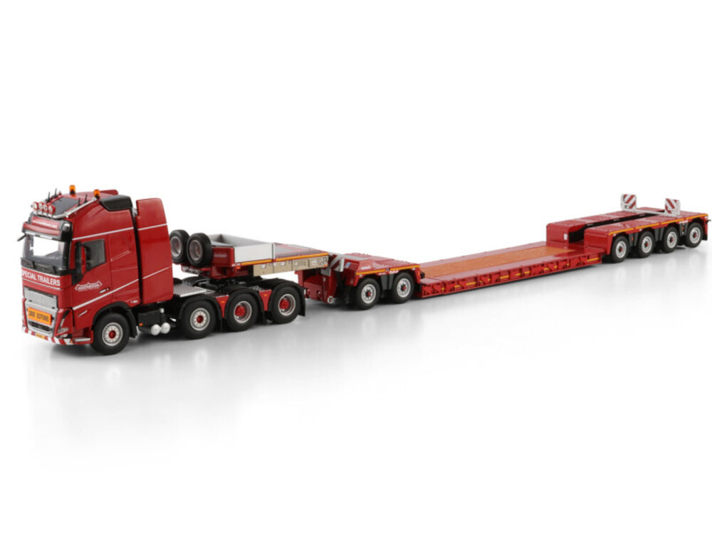 WSI WSI Volvo FH5 Globetrotter XL 8x4 met 2-assige dieplader + 2-assige dolly NOOTEBOOM RED LINE