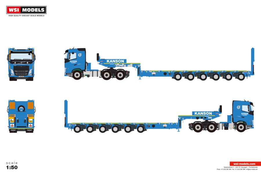 WSI 1/50 VOLVO Lowloader トレーラー WSI 1/50 VOLVO Lowloader トレーラー WSI 1:50 Diecast Low