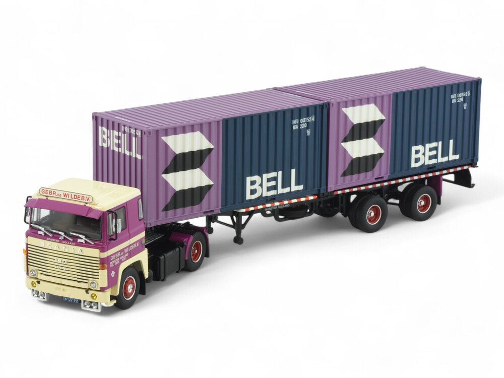 Tekno Tekno Scania 140 with container trailer + 2x20ft. container DE WILDE