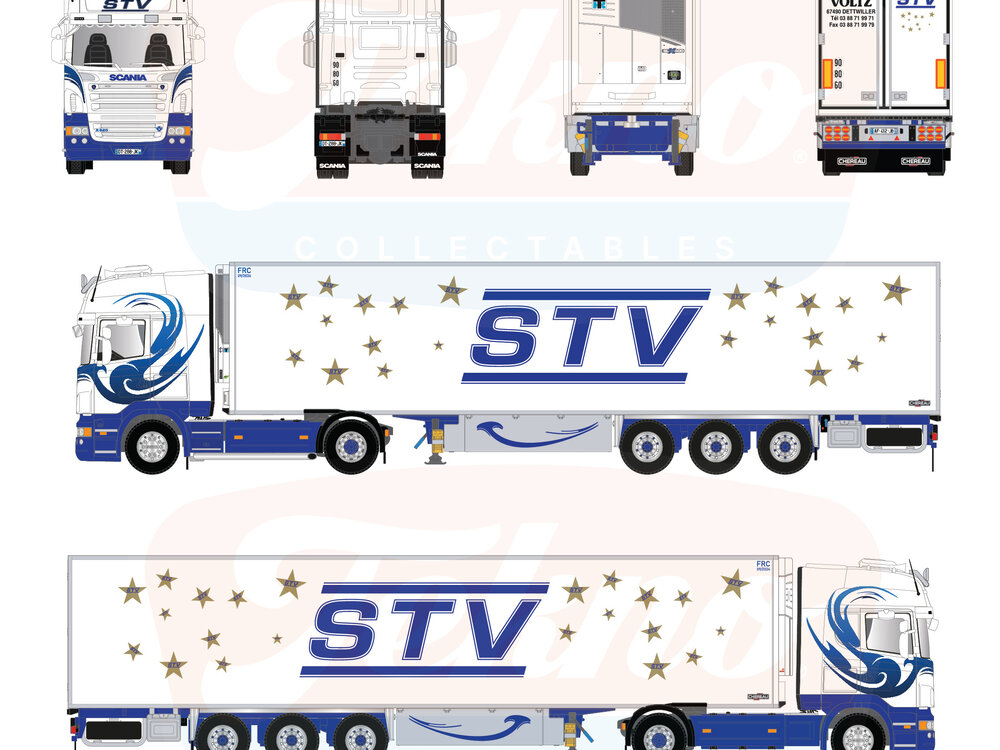 Tekno Tekno Scania R Topline met 3-assige koeloplegger STV