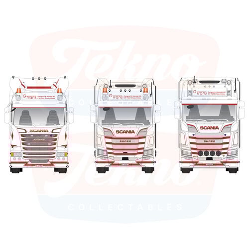 Tekno Tekno Set van 3 Scania trekkers: NGS, NGR & R-Streamline G - TRANS Tekno Tekno Set van 3 Scania trekkers: NGS, NGR & R-Streamline G - TRANS