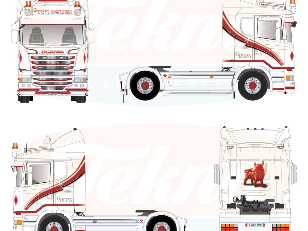 Tekno Tekno Set van 3 Scania trekkers: NGS, NGR & R-Streamline G - TRANS