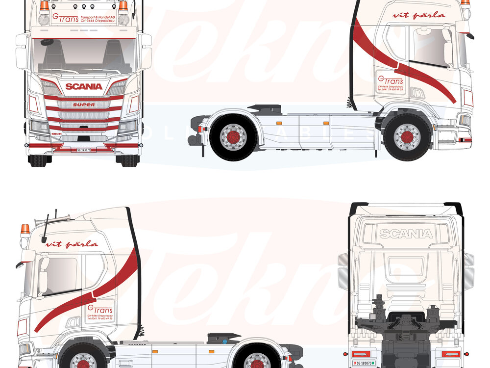 Tekno Tekno Set van 3 Scania trekkers: NGS, NGR & R-Streamline G - TRANS