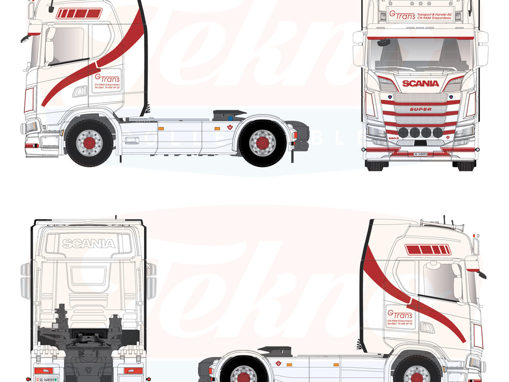 Tekno Tekno Set van 3 Scania trekkers: NGS, NGR & R-Streamline G - TRANS