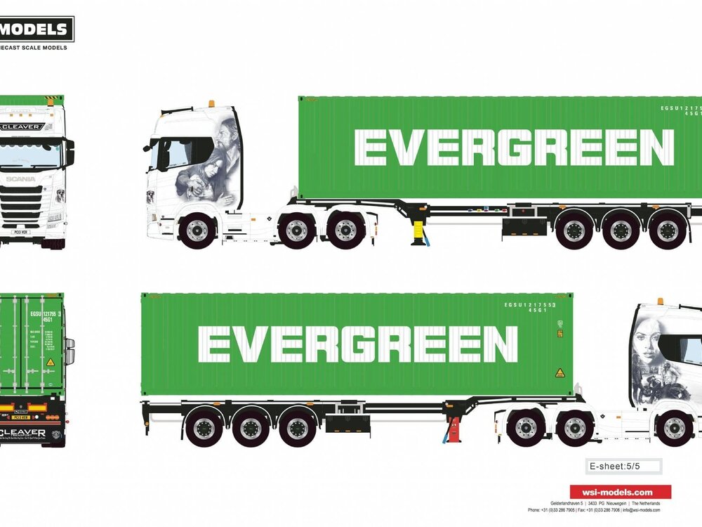 WSI WSI Scania S520 6x2 with 3-axle container trailer PAUL CLEAVER Suffolk England