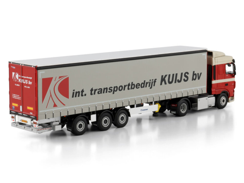 WSI WSI DAF XF Super Space Cab 4x2 met 3-as Tridec schuifzeilen oplegger KUIJS