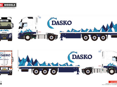 WSI WSI Volvo FH Aero Globetrotter  4x2 met 3-assige koeloplegger DASKO
