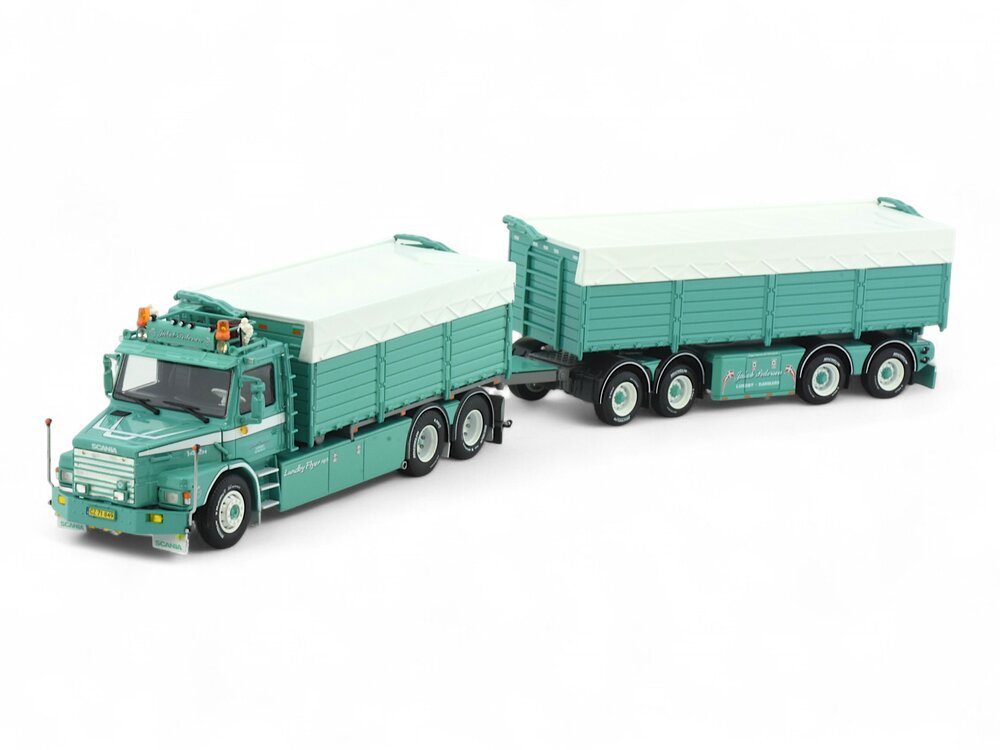 Tekno Tekno Scania 142H Torpedo dagcabine motorwagen met 4-as oplegger JACOB PEDERSEN
