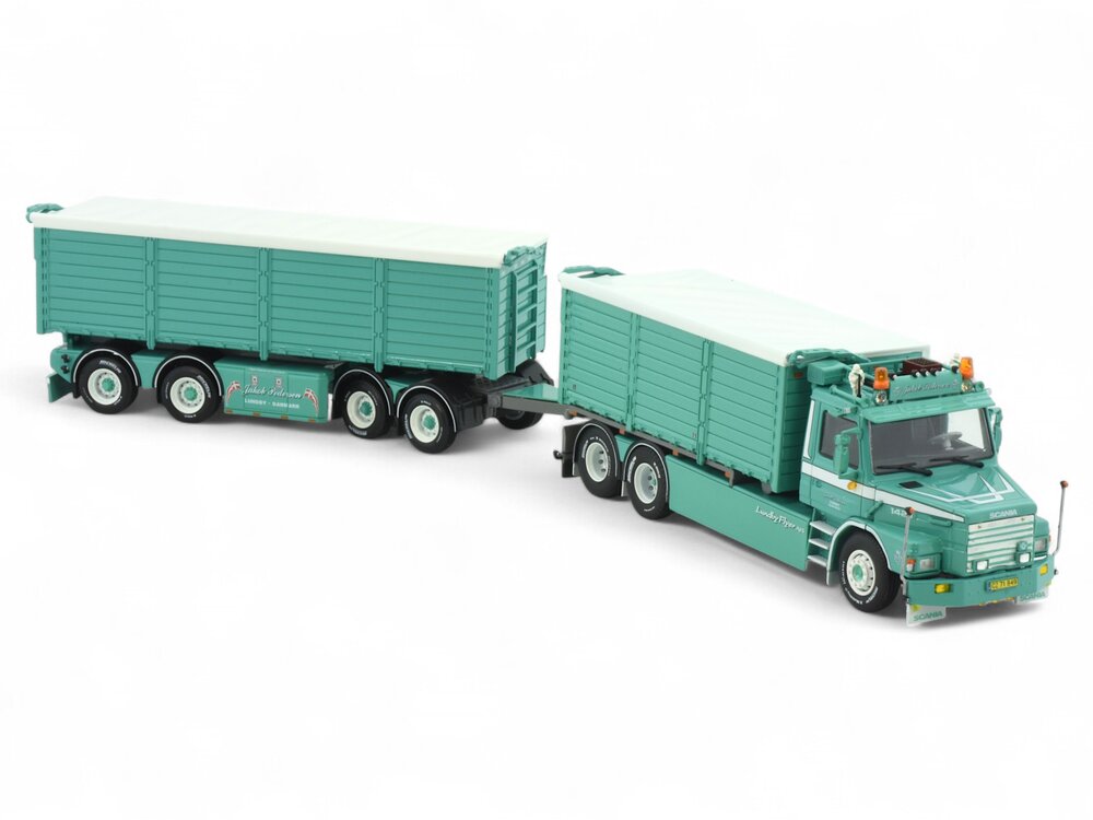 Tekno Tekno Scania 142H Torpedo dagcabine motorwagen met 4-as oplegger JACOB PEDERSEN