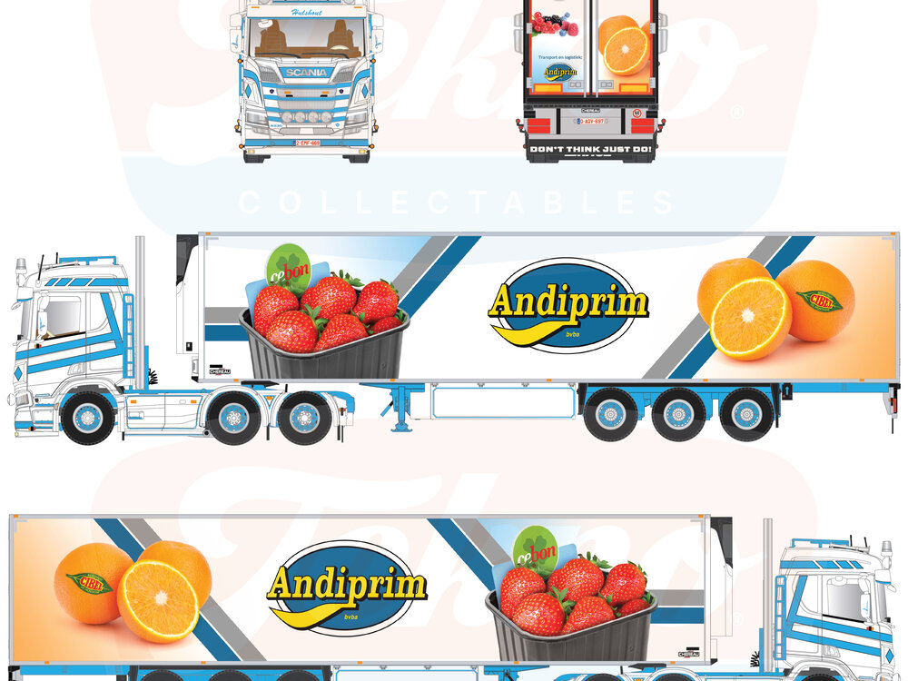 Tekno Tekno Scania Next Gen R530 V8 6x2 en 3-assige koeloplegger CIBATRANS