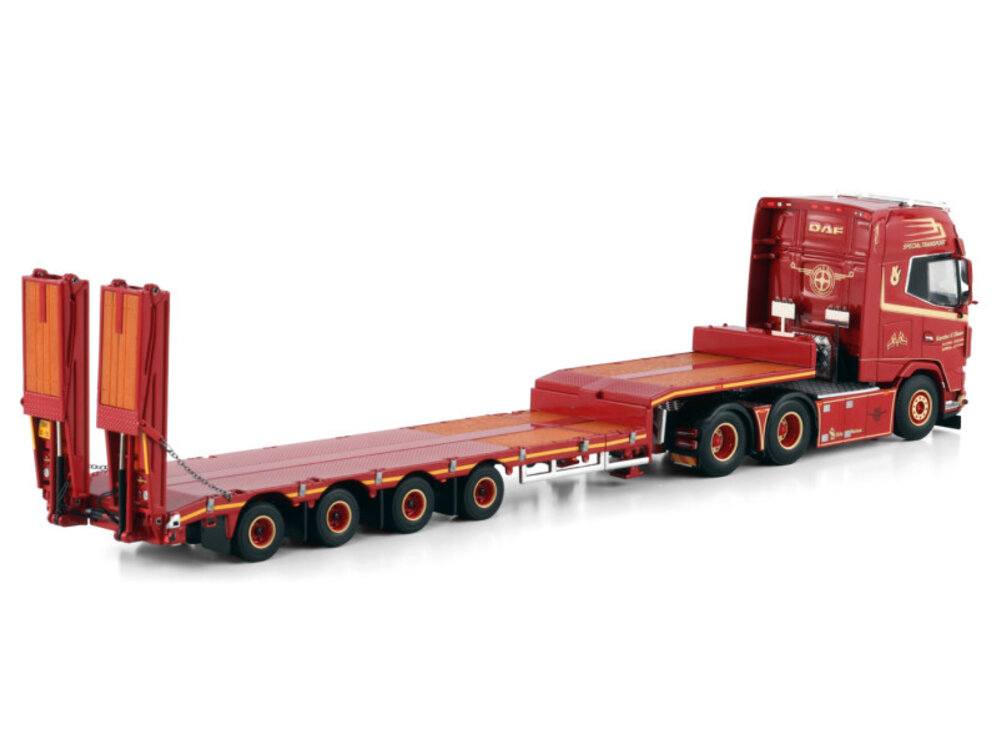 WSI WSI DAF XG 6x2+ 4-axle semi low loader with ramps KARSTEN V OLESEN