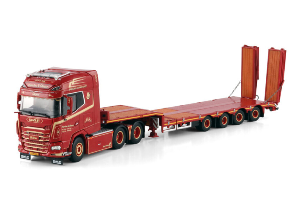 WSI WSI DAF XG 6x2+ 4-axle semi low loader with ramps KARSTEN V OLESEN