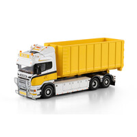 WSI Scania R6 Highline 6x2 bakwagen met  haakarm systeem + 40m3 container LENZ GERÜSTBAU