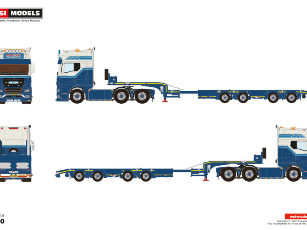 WSI WSI MAN TGX GX 6x2 witht 4-as semi wheel well low loader MANDERS DEURNE