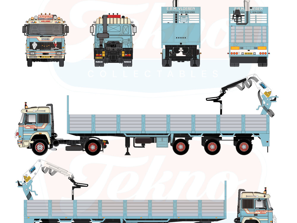 Tekno Tekno Iveco Turbostar met 3-assige stenenoplegger P.J. HOOGENDOORN