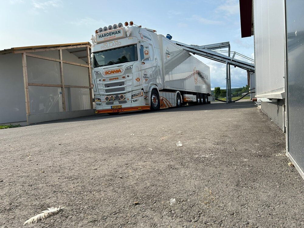 Tekno Tekno Scania NGS 4x2 trekker met 3-assige walkingfloor HARDEMAN EGG GROUP