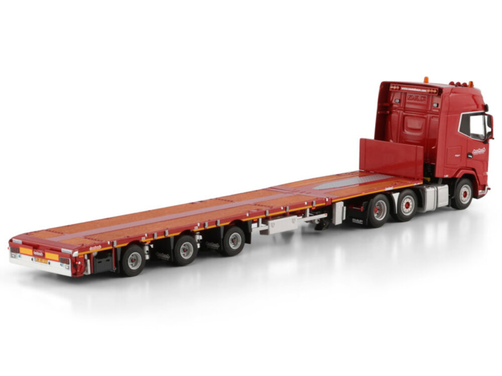 WSI WSI Daf XG+ 6x2  met 3-assige Flatbed mega trailer NOOTEBOOM RED LINE
