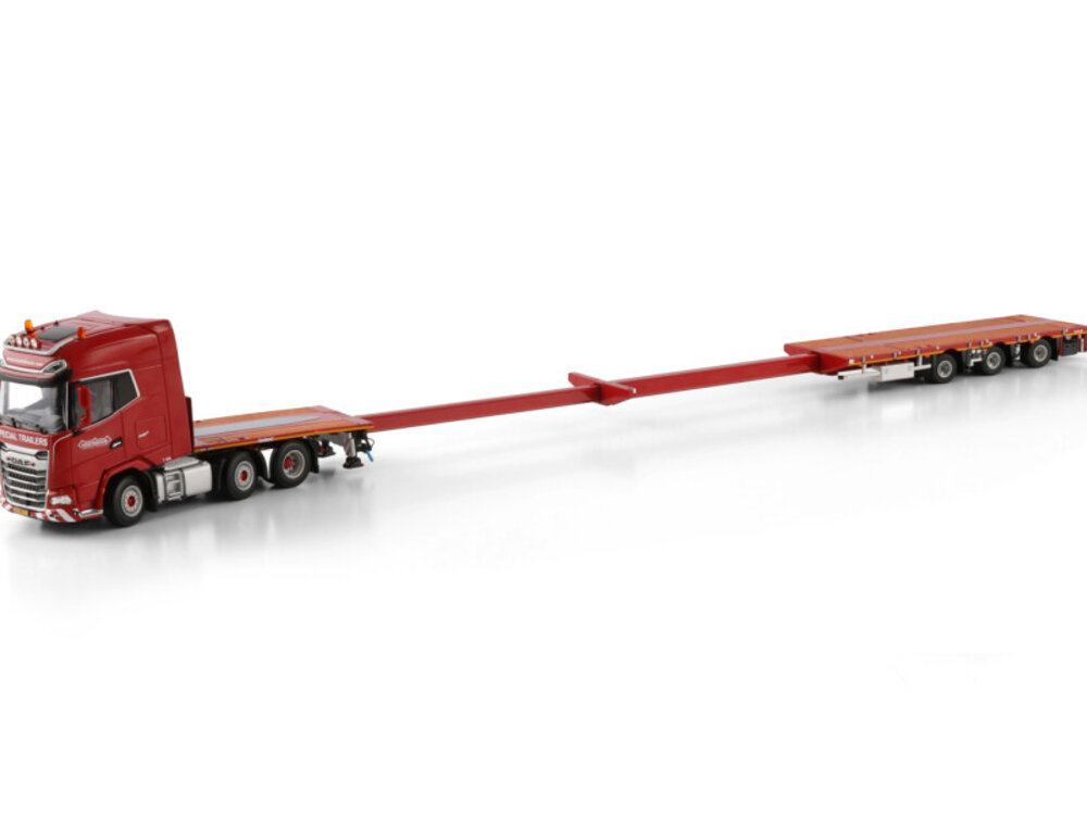 WSI WSI Daf XG+ 6x2  with 3-axle Flatbed mega trailer NOOTEBOOM RED LINE