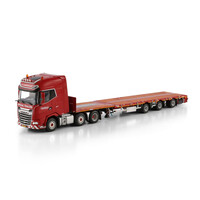 WSI Daf XG+ 6x2  with 3-axle Flatbed mega trailer NOOTEBOOM RED LINE