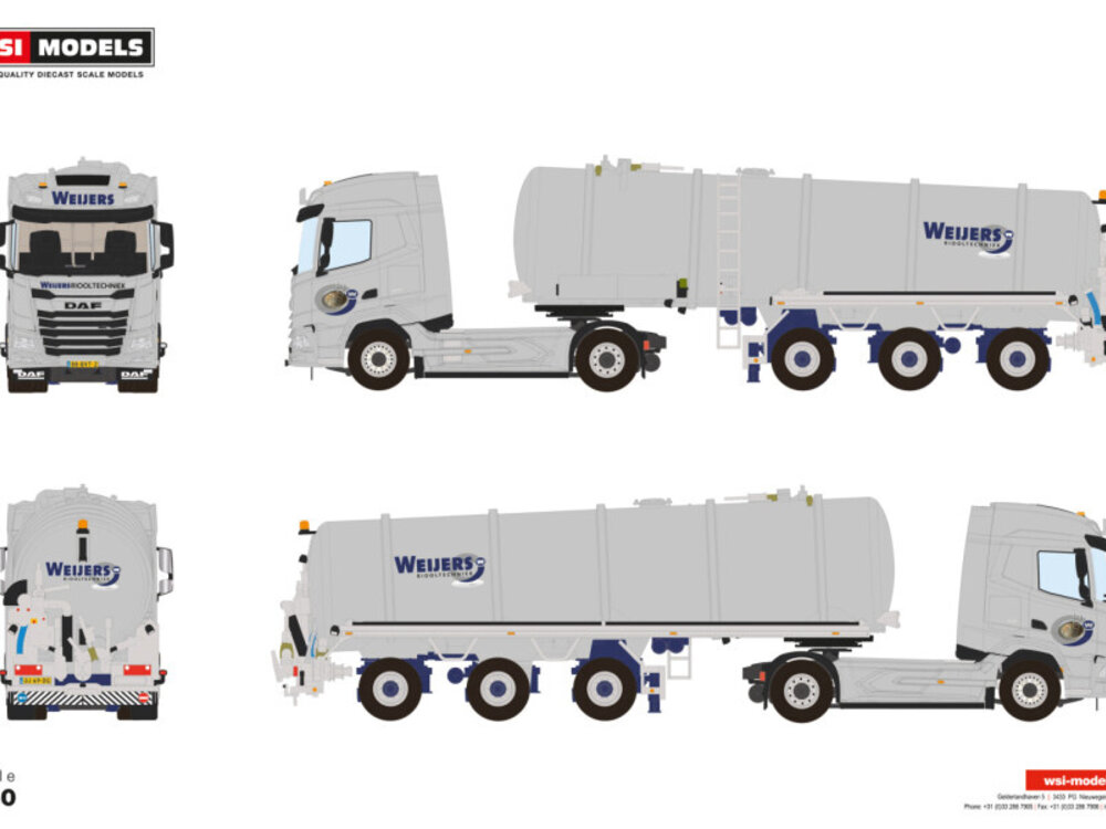 WSI WSI DAF XF SH with 3-axle vacuum tanktrailer WEIJERS RIOOLTECHNIEK