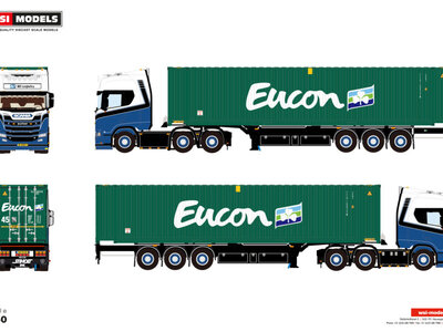 WSI WSI Scania R Highline 6x2 with 3-axle container trailer BD LOGISTICS