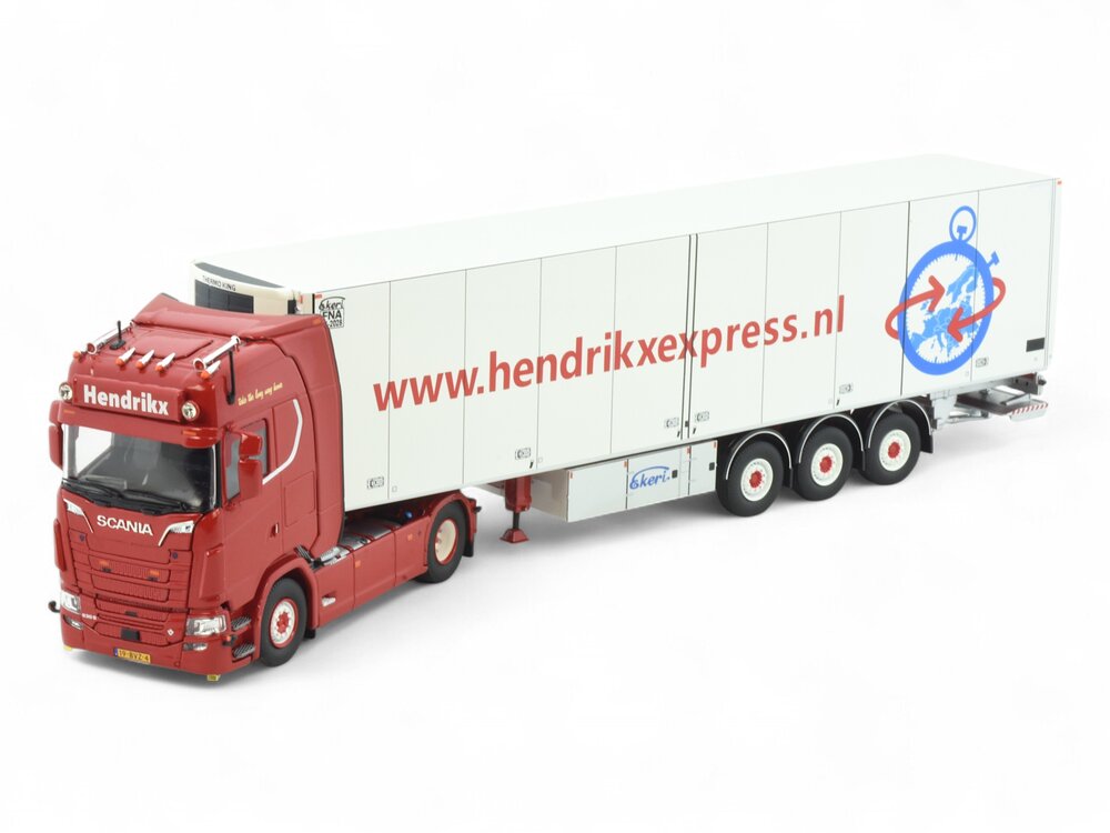 Tekno Tekno Scania NGS 530 4x2 trekker met 3-assige Ekeri koeloplegger HENDRIKX EXPRESS