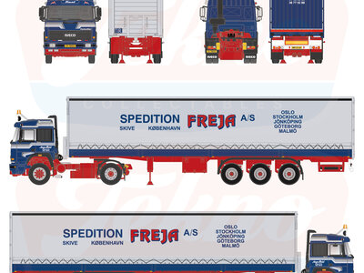 Tekno Tekno Iveco Turbostar with 3-axle tilt trailer FREJA AAGE HALD
