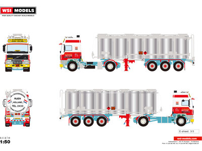 WSI WSI EXCLUSIEF Volvo F16  + 3 -axle tanktrailer J.B. VAN ROOSENDAAL -RIJEN