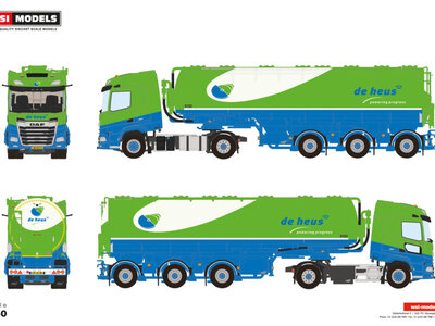WSI WSI DAF XF SH 4X2 with 3-axle animalfeed bulk trailer  DE HEUS VOEDERS