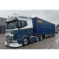 WSI DAF XG+ 6x2 with 3-axle twin steer flex container trailer + 40ft container C. GROENENBOOM