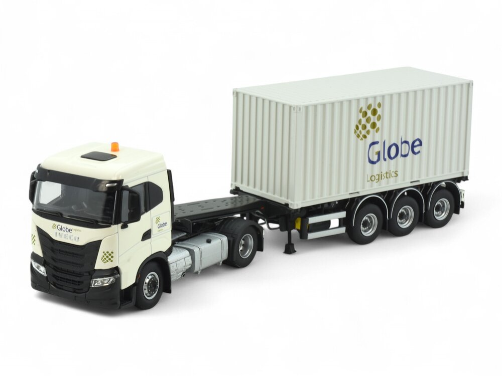 Tekno Tekno Iveco S-Way met container oplegger +20ft. container GLOBE GROUP