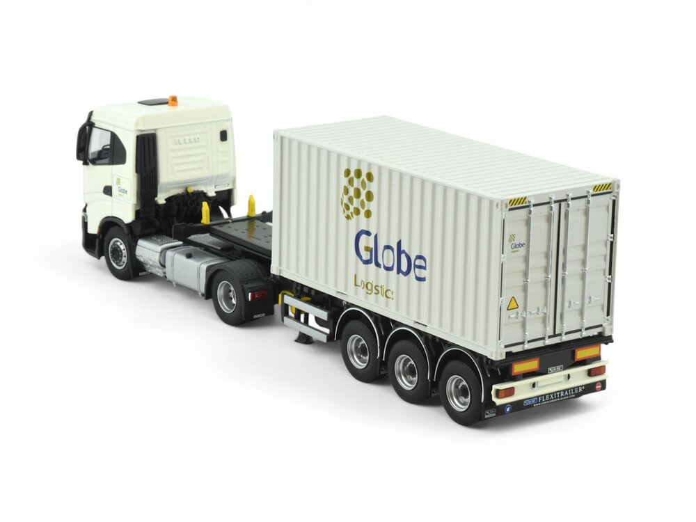 Tekno Tekno Iveco S-Way met container oplegger +20ft. container GLOBE GROUP