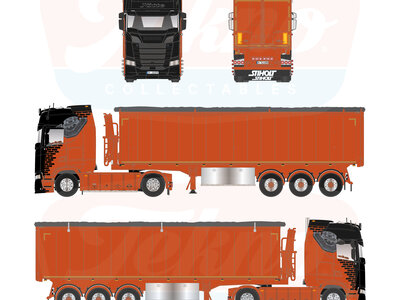 Tekno Tekno Scania Next Gen S-Highline met 3-assige Stas kipper JUTTE TRANSPORT