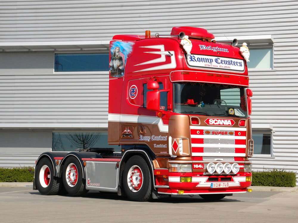 Tekno Tekno Scania Topline 4-serie 6x2 met 3-assige Stas kipper RONNY CEUSTERS