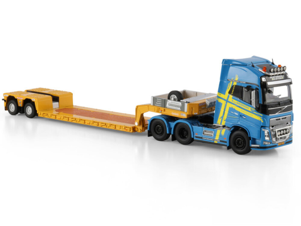 WSI WSI Volvo FH4 Globetrotter XL 6x2 met 2-assige Euro PX dieplader L.A. VAN ROOZENDAAL