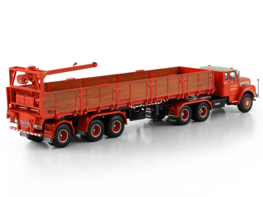 WSI WSI Scania L110 Sleepercab Torpedo 6x2 met 3-as classic stenen oplegger HUSKENS