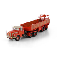 WSI Scania L110 Sleepercab Torpedo 6x2 with 3-axle classic brick trailer HUSKENS