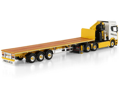 WSI WSI Scania R Normal  6x4 with flatbed trailer + palfinger PK 65002 SH + jib MEDIACO