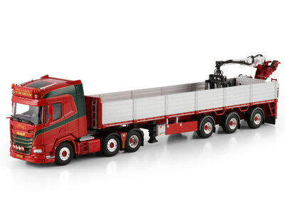 WSI WSI DAF XF SH 6x2  met 3-assige twin steer steenoplegger JP DE BRUIN